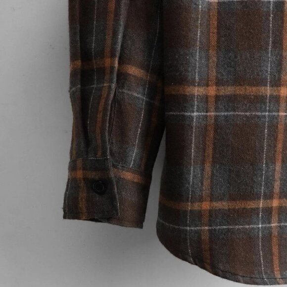 Brown Mens Plaid Shirt - Picture 5 of 7